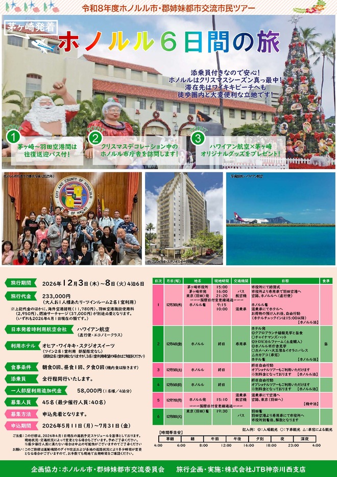 （画像）ホノルル6日間の旅　市民ツアー
