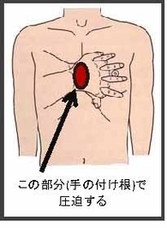 両手の置き方を図で解説している