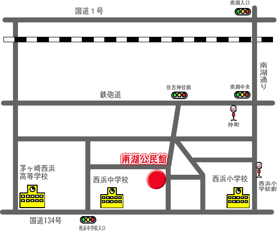 南湖公民館への地図