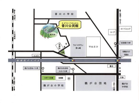 香川公民館への地図