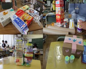 円蔵小学校楽器作り