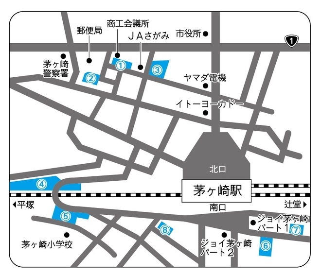 JR茅ヶ崎駅北口及び南口周辺自転車駐車場