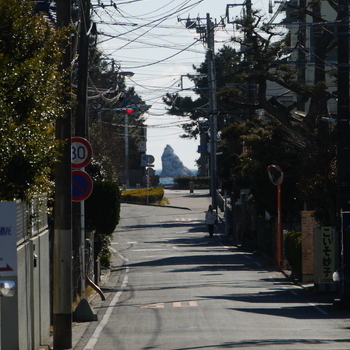 ラチエン通りからのえぼし岩