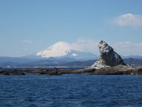 えぼし岩と富士山