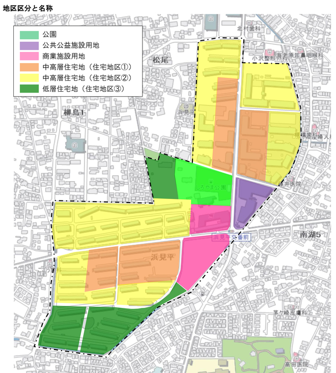 浜見平特別景観まちづくり地区地図