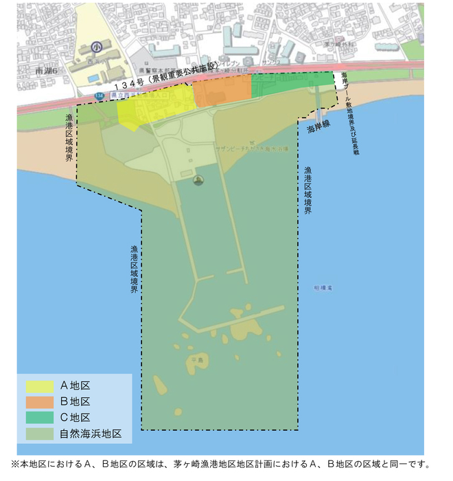 茅ヶ崎海岸・漁港周辺特別景観まちづくり地区地図