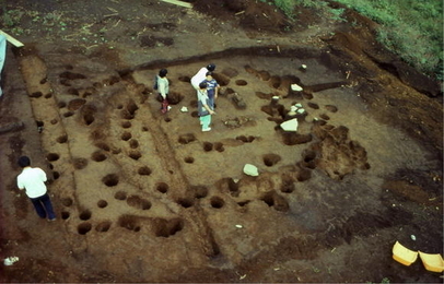 縄文時代後期の竪穴住居の柱穴