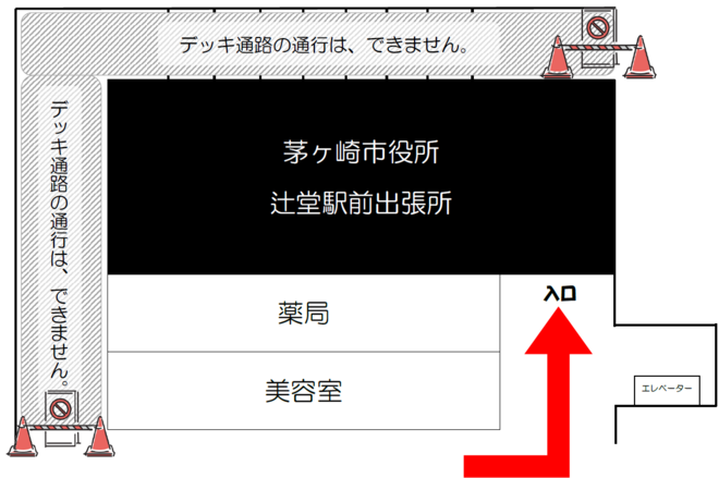 デッキ通路、及び、外階段の通行はできません。