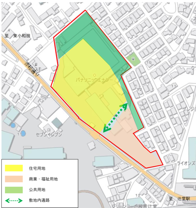 辻堂駅西口周辺特別景観まちづくり地区地図