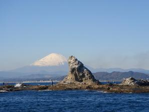 えぼし岩と富士山