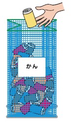 青いネット容器の画像