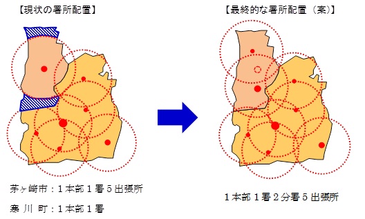 消防の広域化後、1本部1署2分署5出張所になります。