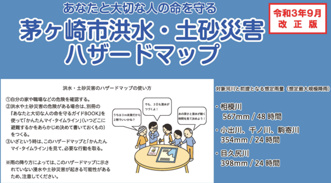 茅ヶ崎市洪水・土砂災害ハザードマップです。