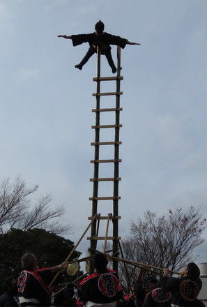 茅ヶ崎古式消防保存会によるまとい振り込み・はしご乗り