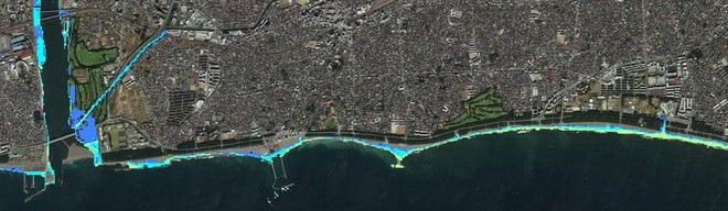 南海トラフ地震により発生する津波の浸水想定区域