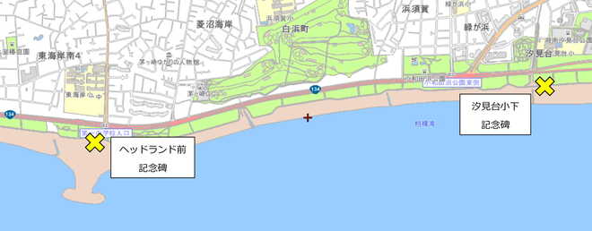 ヘッドランド前記念碑　汐見台小前記念碑の地図