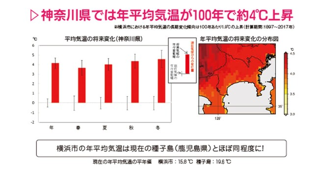 年平均気温の将来予測のグラフ