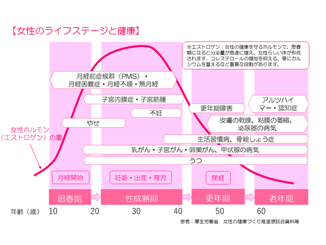 女性のライフステージと健康