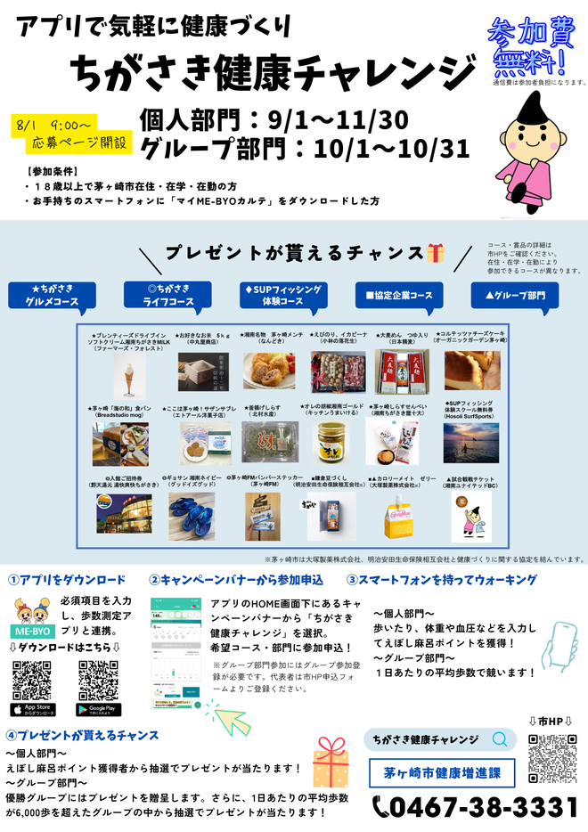 ちがさき健康チャレンジちらし