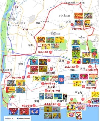 過去に実施した学校とステッカー地図