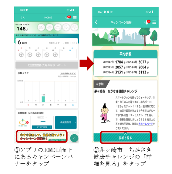 ちがさき健康チャレンジ参加方法　画像1