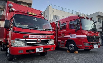 緊急消防援助隊で出動した車両