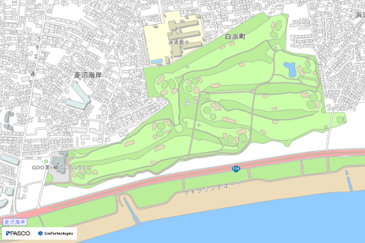 地図：茅ヶ崎ゴルフ場区域