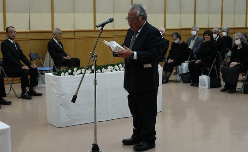 4:茅ヶ崎市戦没者遺族会会長から追悼のことばを賜りました