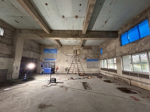 1:(画像)大規模改修工事中の香川小学校給食調理場