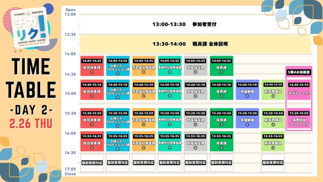 チガリク! DAY2 タイムテーブル