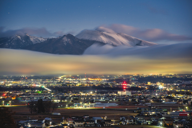 佐久市の夜明け