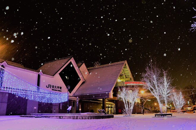 雪の降る佐久市