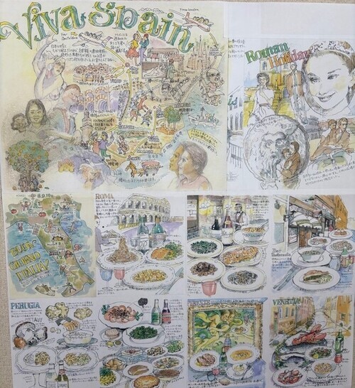 5:(画像)旅行記をイラストで表現！来場者が足を止め鑑賞します