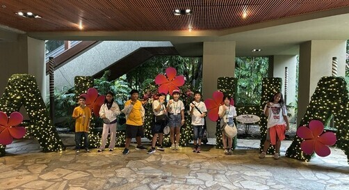 11:ワイキキ散策中におしゃれなALOHAのモニュメントを見つけました