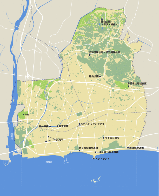 市内の眺望点位置図です。