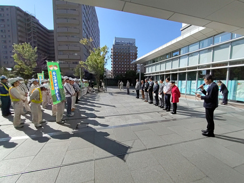 1:（画像）朝の出陣式