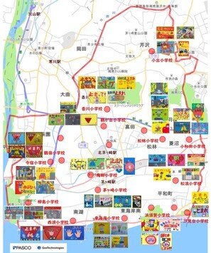 過去に実施した学校とステッカー地図